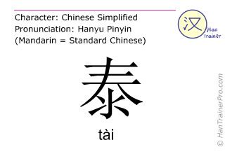 泰 meaning|English translation of 泰 ( tai / tài )